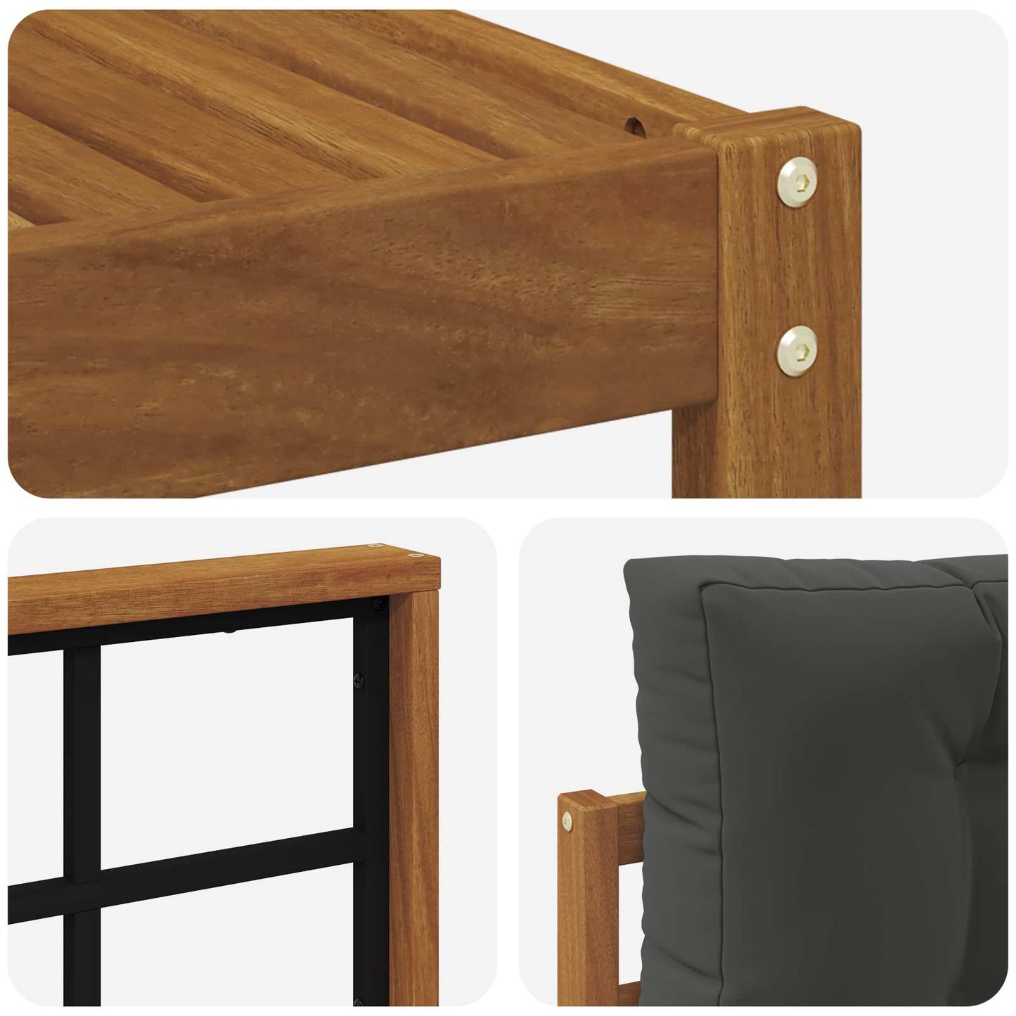 Set di divani da esterno con cuscino 5 pcs Naturale e Antracite | homemem39