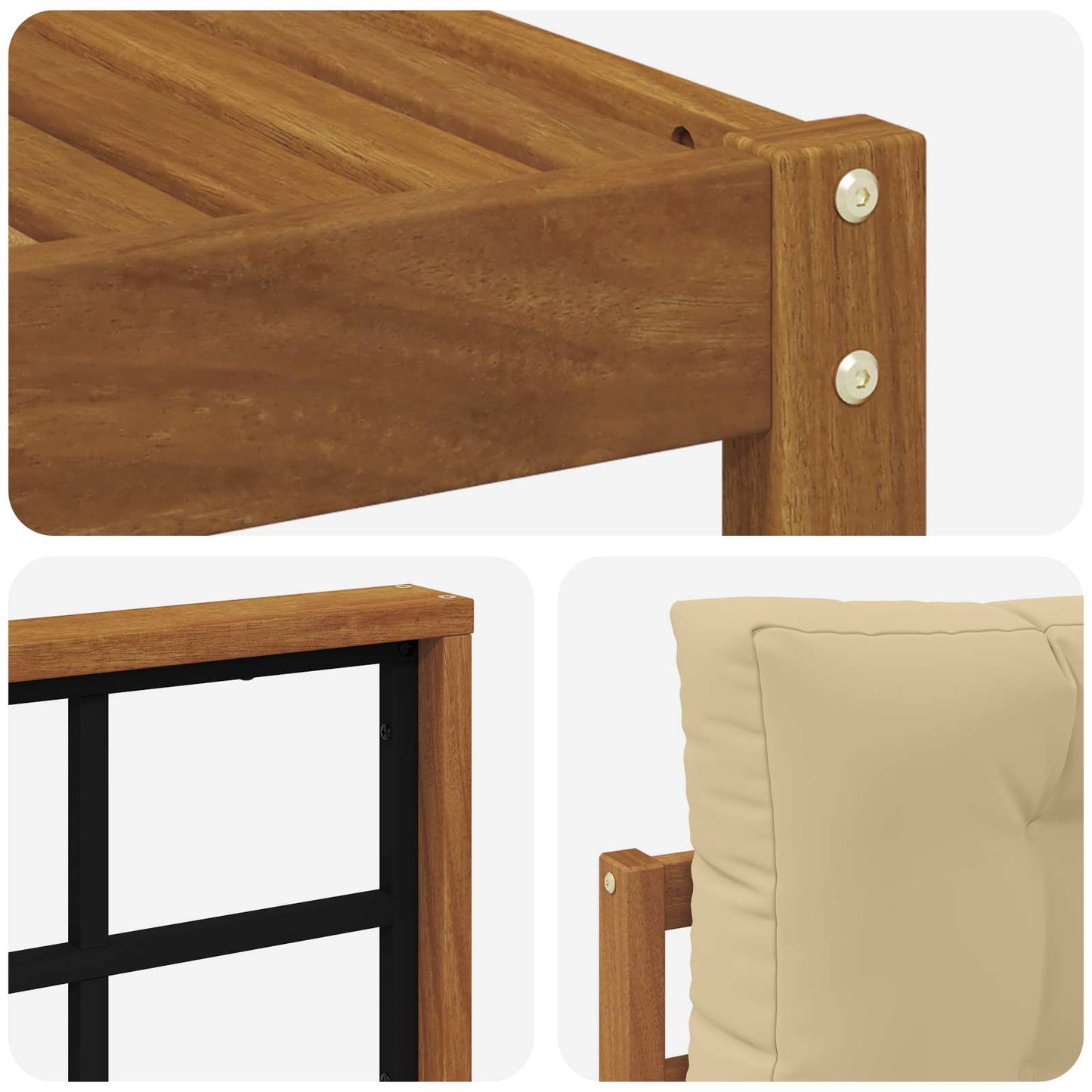 Set di divani da esterno con cuscino 5 pcs Naturale e Beige | homemem39