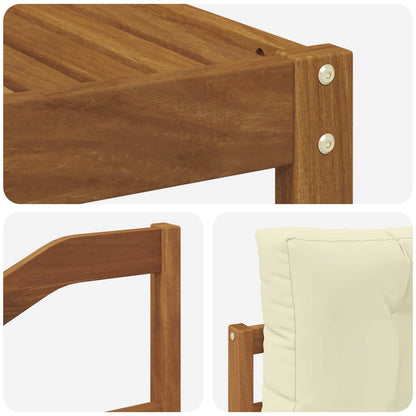 Set di divani da esterno con cuscino 5 pcs Naturale e Crema | homemem39