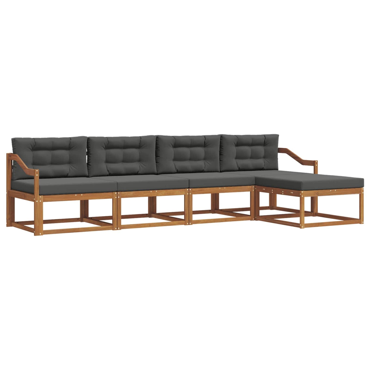 Set di divani da esterno con cuscino 5 pcs Naturale e Antracite | homemem39