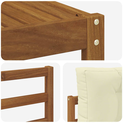 Set di divani da esterno con cuscino 6 pcs Naturale e Crema | homemem39