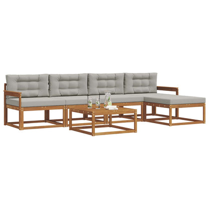 Set di divani da esterno 6 pcs Grigio Naturale e Chiaro | homemem39