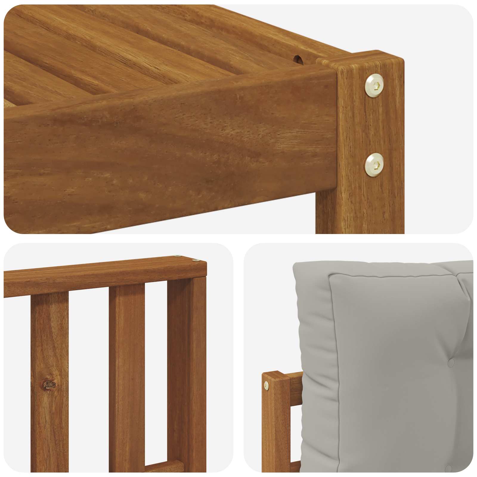 Set di divani da esterno 6 pcs Grigio Naturale e Chiaro | homemem39