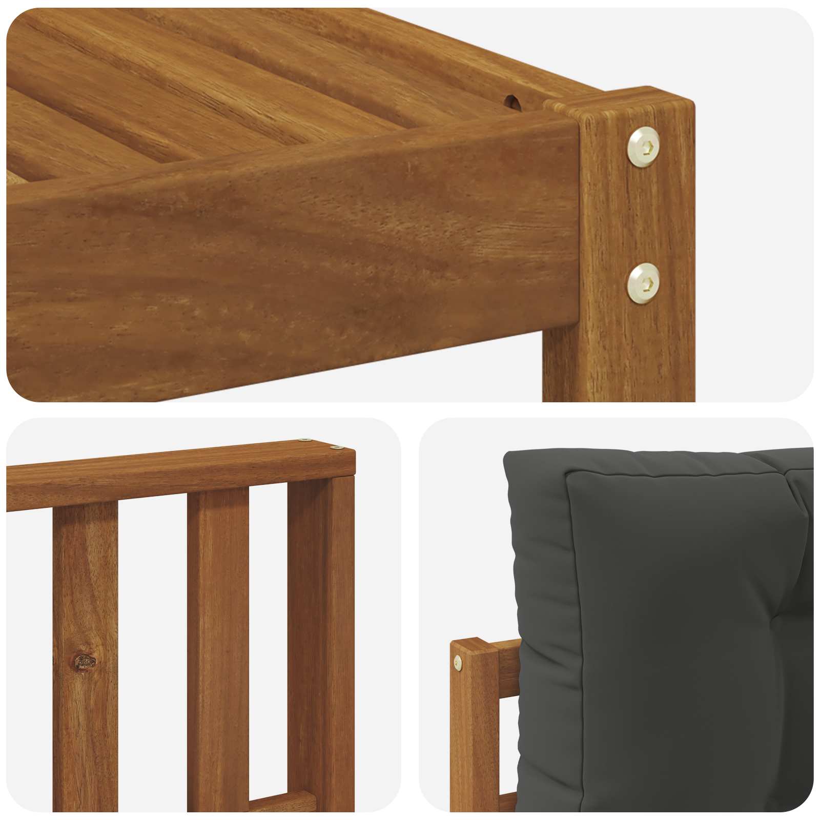 Set di divani da esterno con cuscino 6 pcs Naturale e Antracite | homemem39