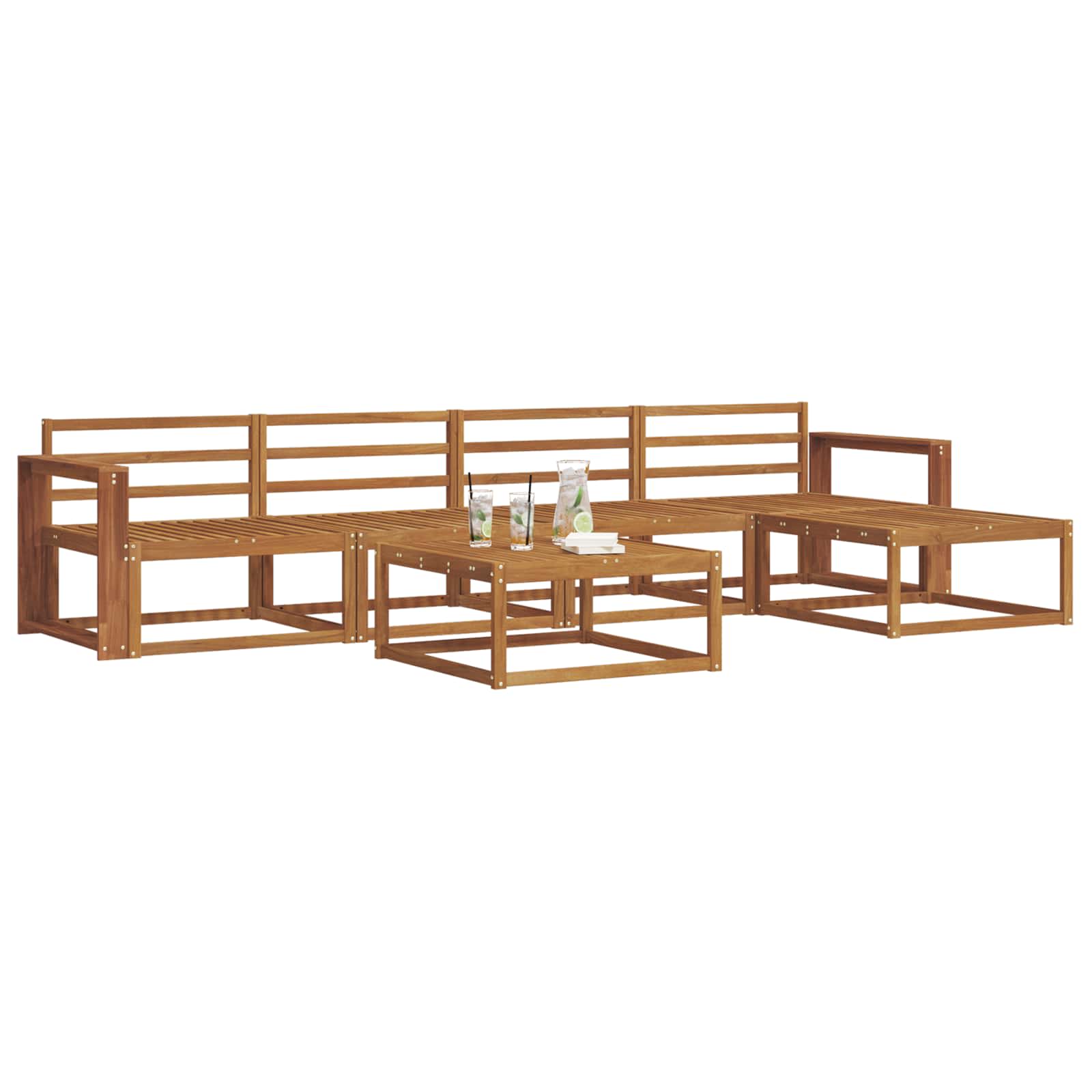 Set di divani da esterno 6 pcs Naturale | homemem39