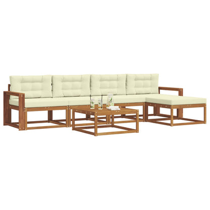 Set di divani da esterno con cuscino 6 pcs Naturale e Crema | homemem39