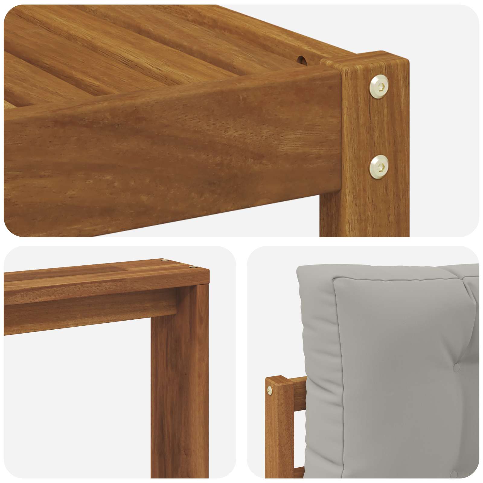 Set di divani da esterno 6 pcs Grigio Naturale e Chiaro | homemem39