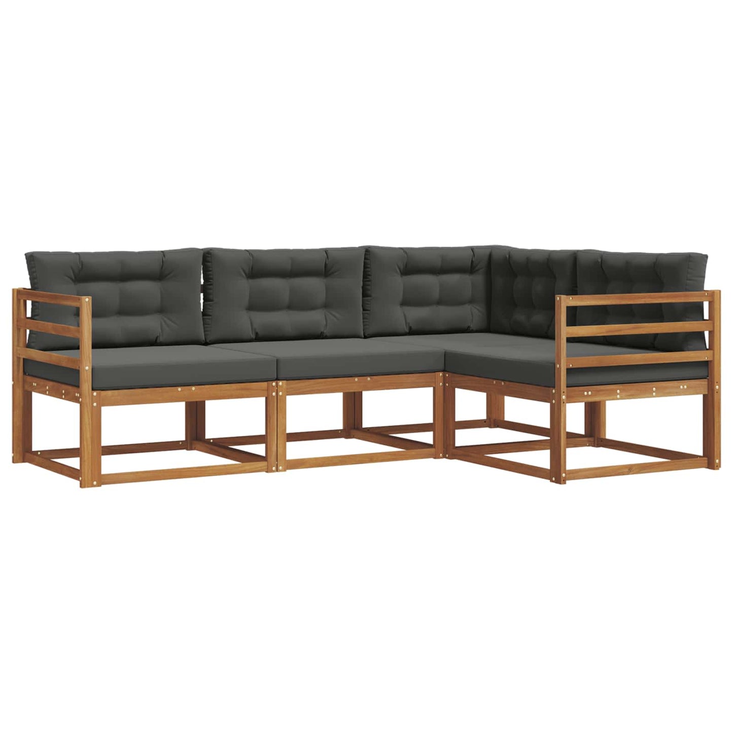 Set di divani da esterno con cuscino 4 pcs Naturale e Antracite | homemem39