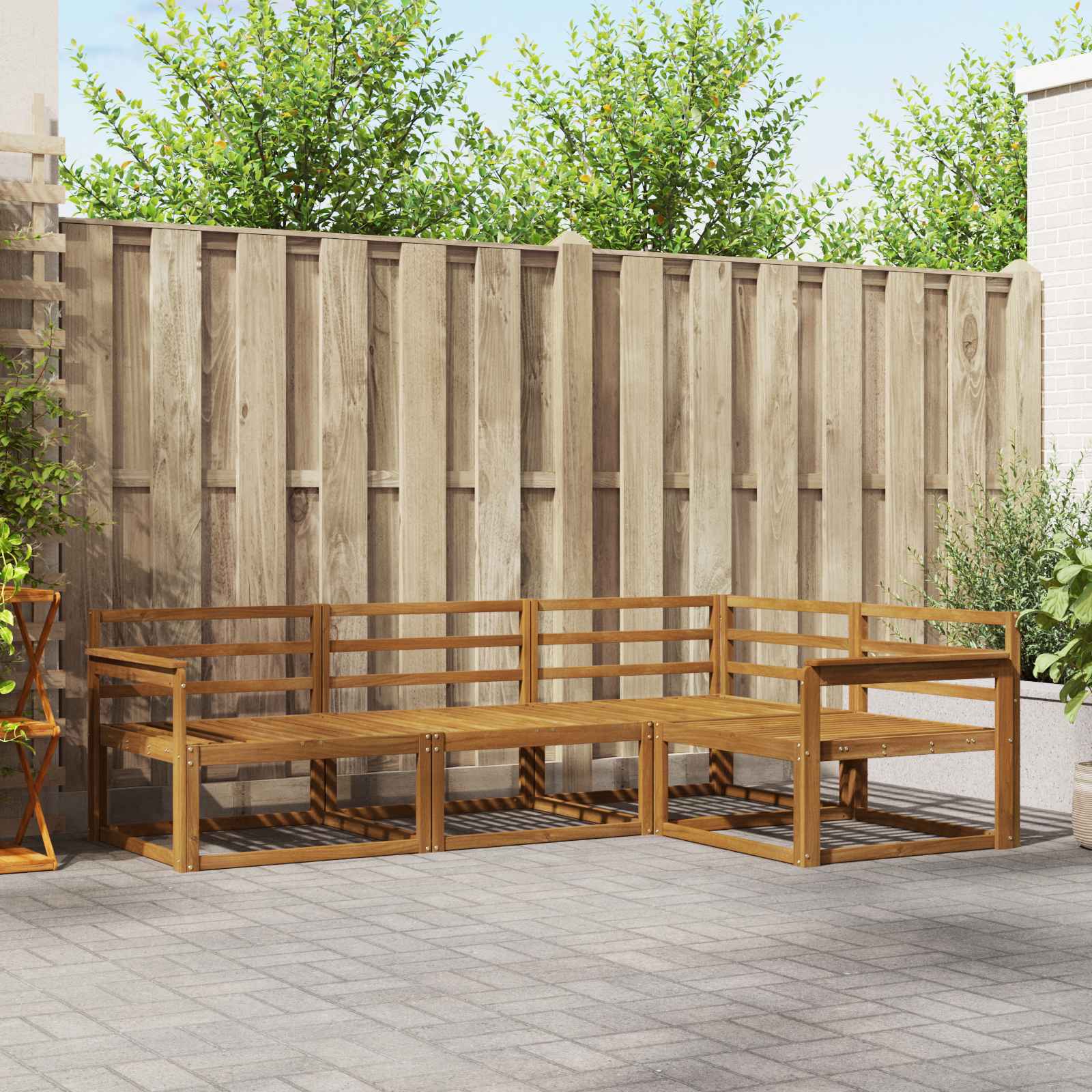 Set di divani da esterno 4 pcs Naturale | homemem39