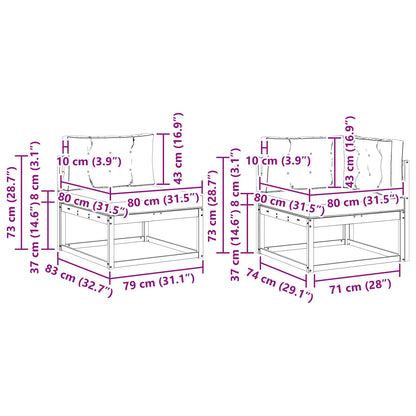 Set di divani da esterno con cuscino 4 pcs Naturale e Crema | homemem39