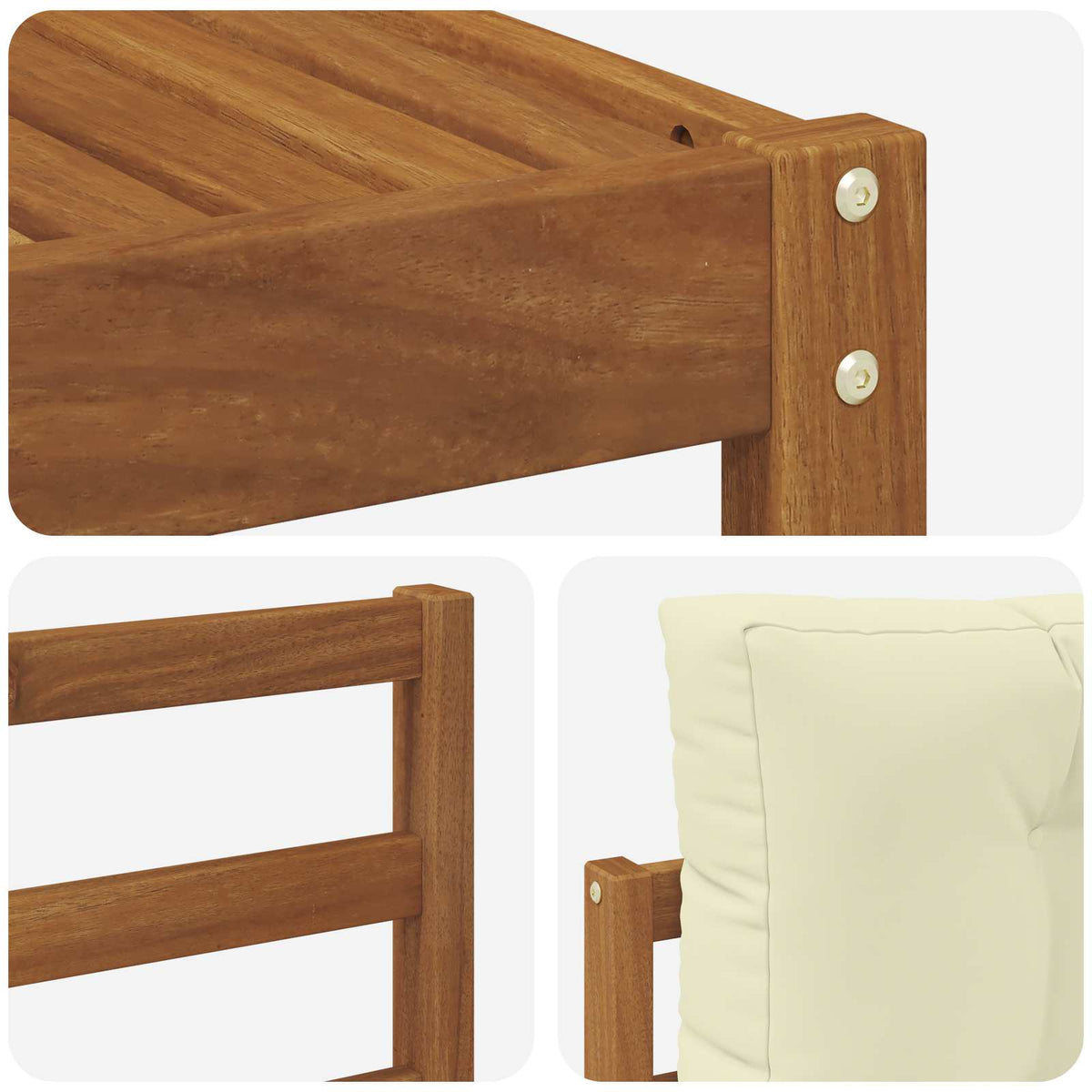 Set di divani da esterno 6 pz Naturale e Crema | homemem39