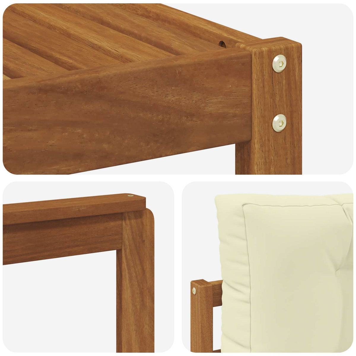 Set di divani da esterno 6 pz Naturale e Crema | homemem39