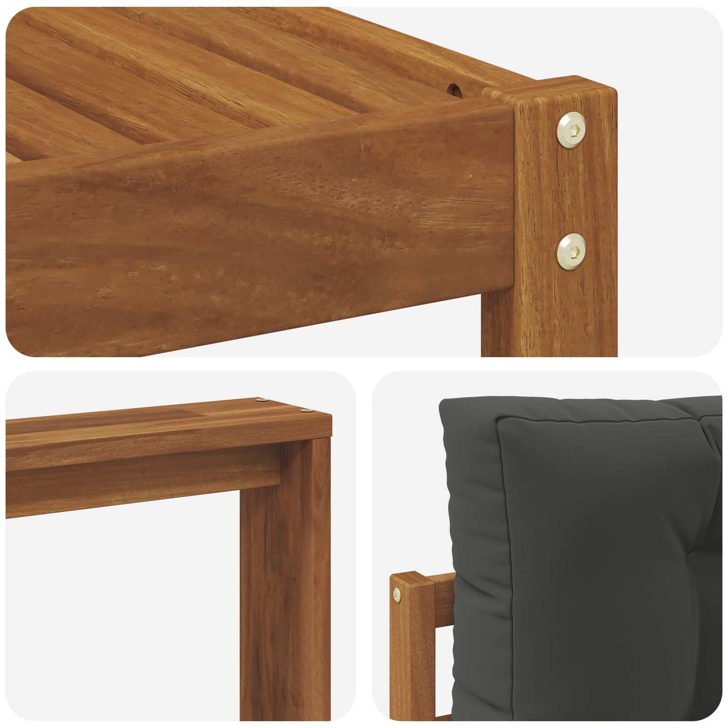 Set di divani da esterno con cuscino 6 pcs Naturale e Antracite | homemem39