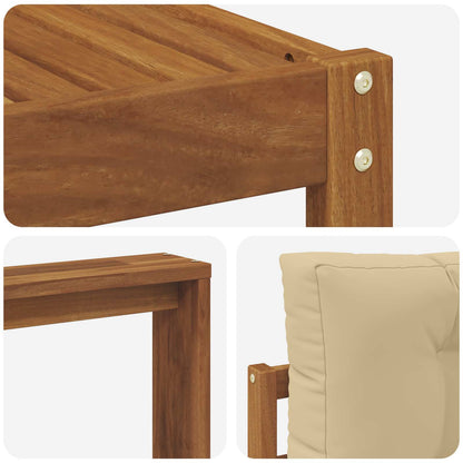Set di divani da esterno con cuscino 6 pcs Naturale e Beige | homemem39