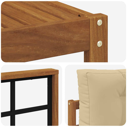 Set di divani da esterno con cuscino 6 pcs Naturale e Beige | homemem39