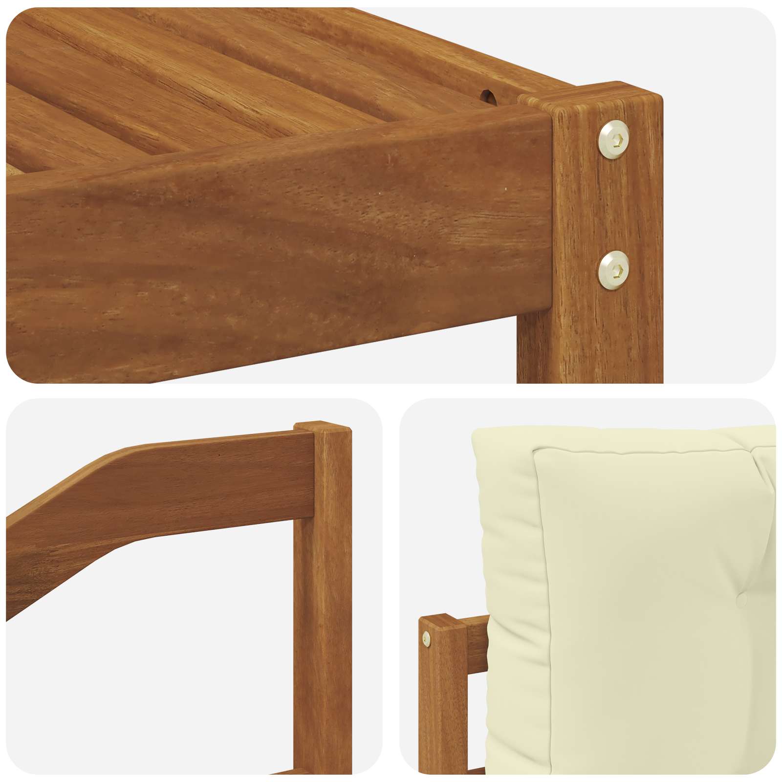 Set di divani da esterno con cuscino 6 pcs Naturale e Crema | homemem39