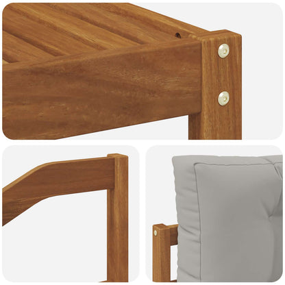 Set di divani da esterno 6 pcs Naturale e Grigio Chiaro | homemem39