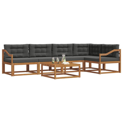 Set di divani da esterno con cuscino 6 pcs Naturale e Antracite | homemem39