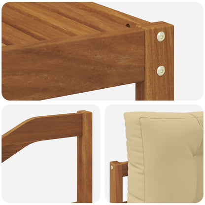 Set di divani da esterno con cuscino 6 pcs Naturale e Beige | homemem39