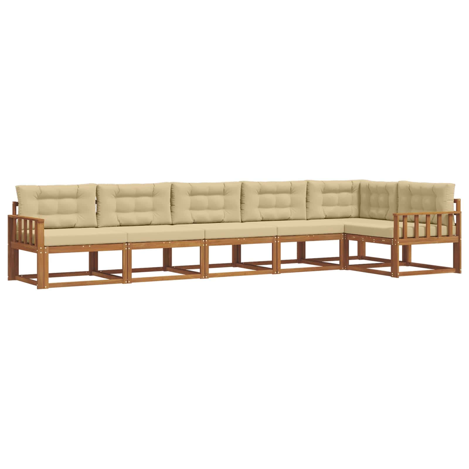 Set di divani da esterno con cuscino 6 pcs Naturale e Beige | homemem39