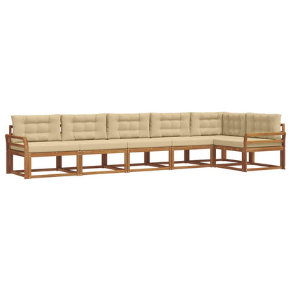 Set di divani da esterno con cuscino 6 pcs Naturale e Beige | homemem39