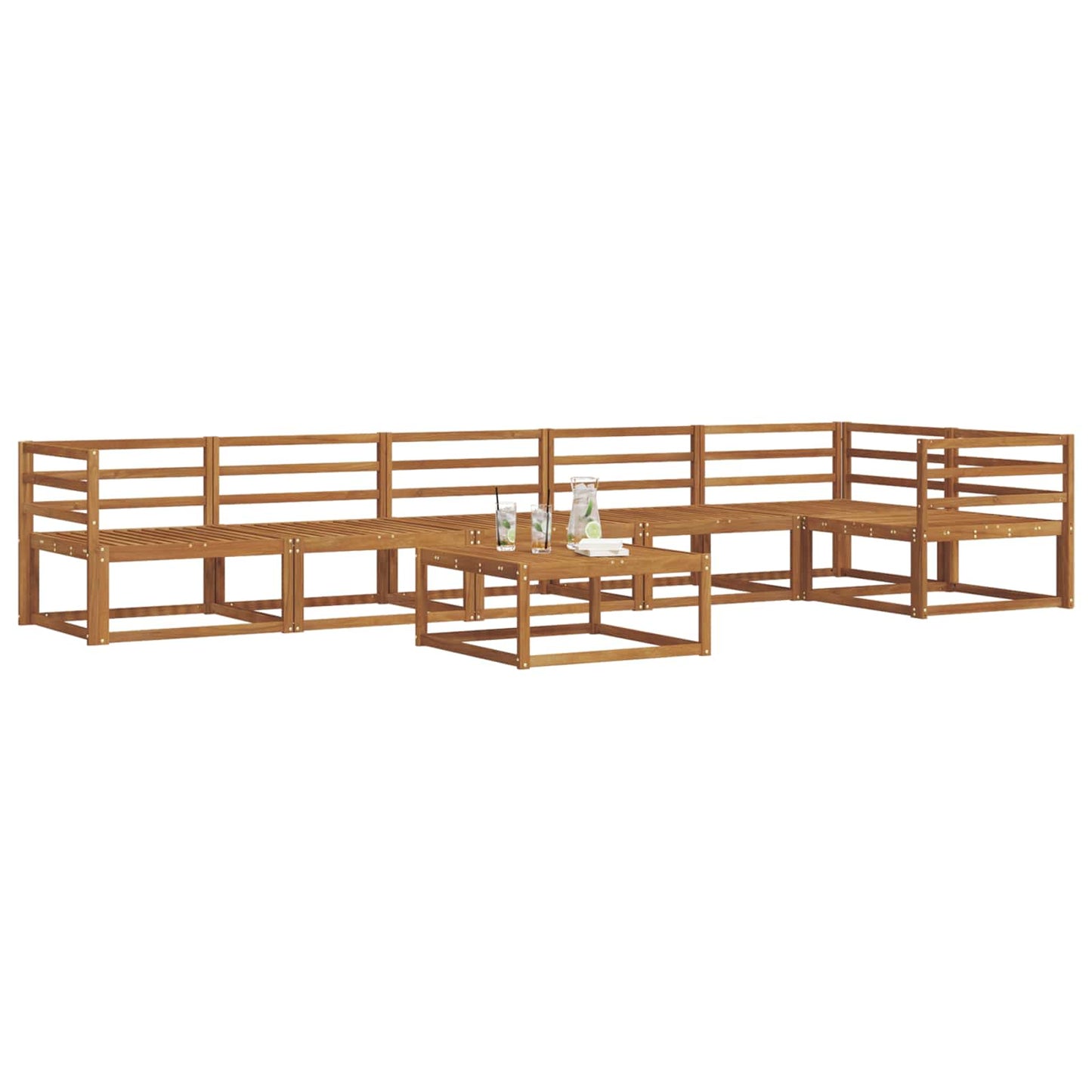 Set di divani da esterno 7 pcs Naturale | homemem39