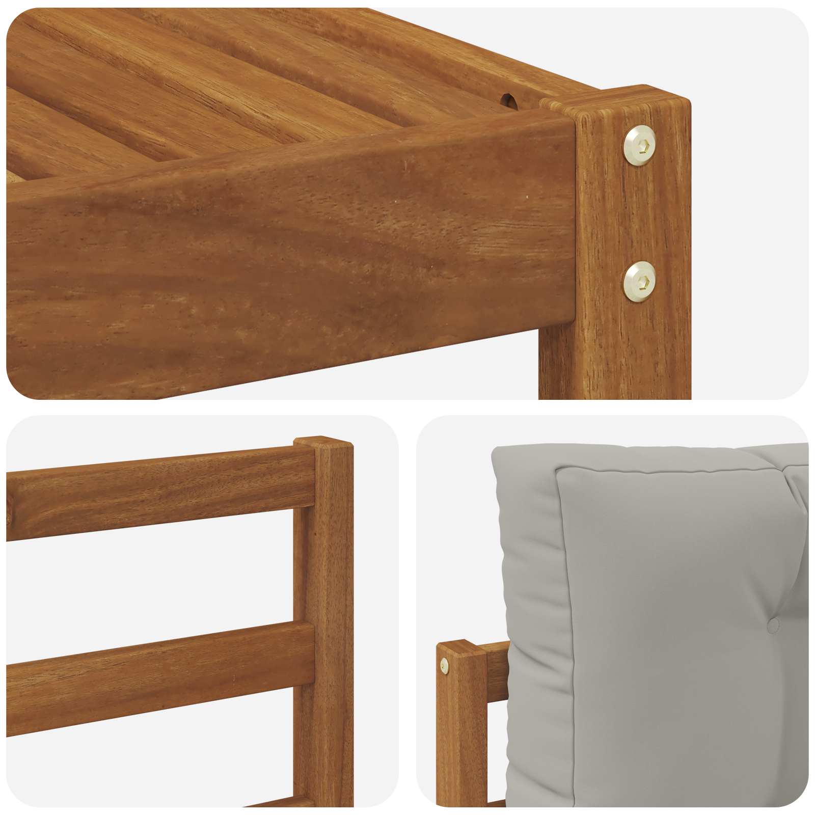 Set di divani da esterno 7 pcs Grigio Naturale e Chiaro | homemem39
