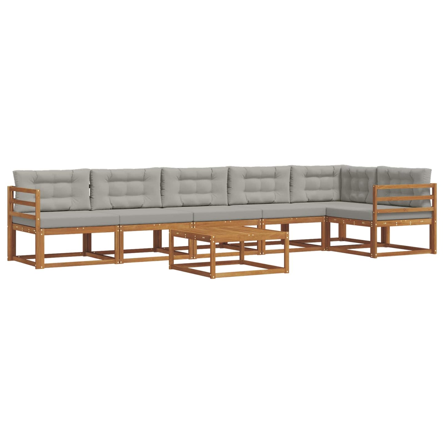 Set di divani da esterno 7 pcs Grigio Naturale e Chiaro | homemem39