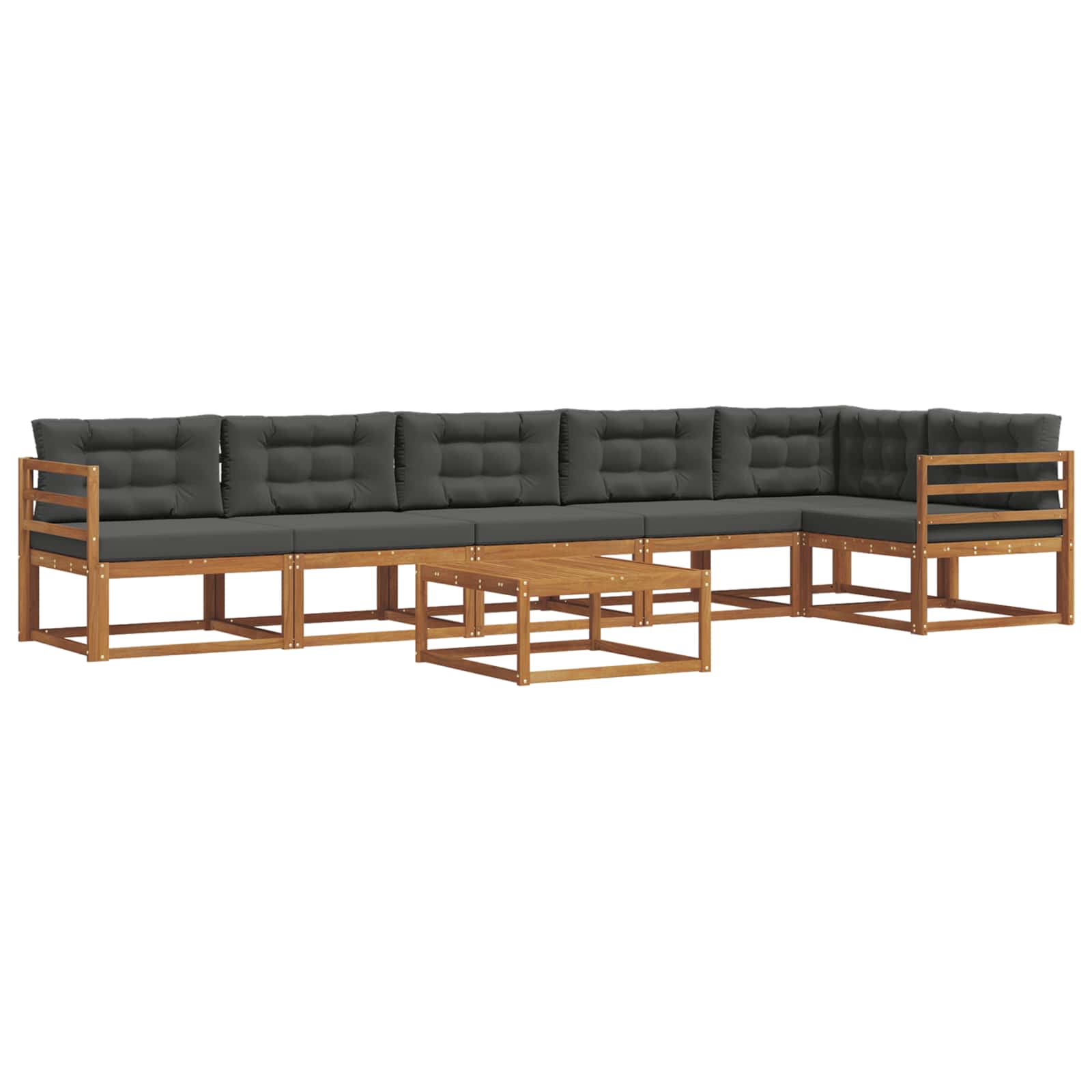 Set di divani da esterno con cuscino 7 pcs Naturale e Antracite | homemem39
