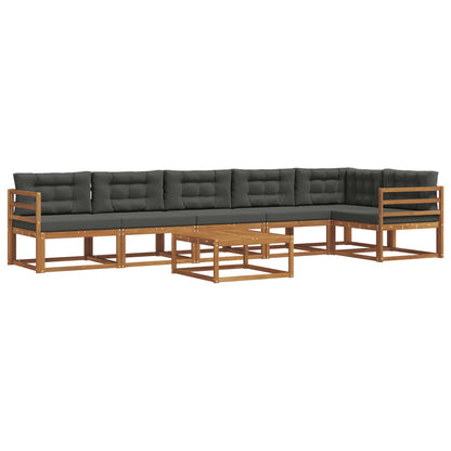 Set di divani da esterno con cuscino 7 pcs Naturale e Antracite | homemem39