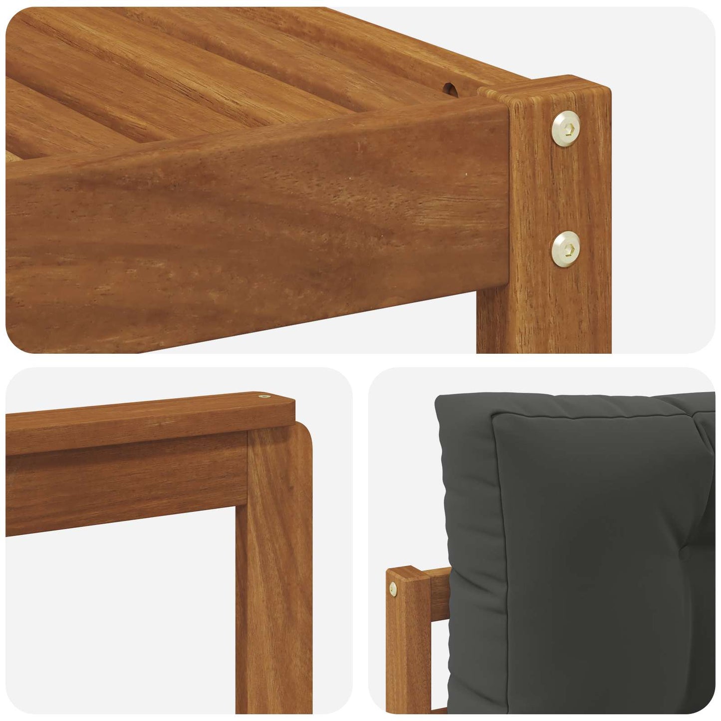 Set di divani da esterno con cuscino 7 pcs Naturale e Antracite | homemem39