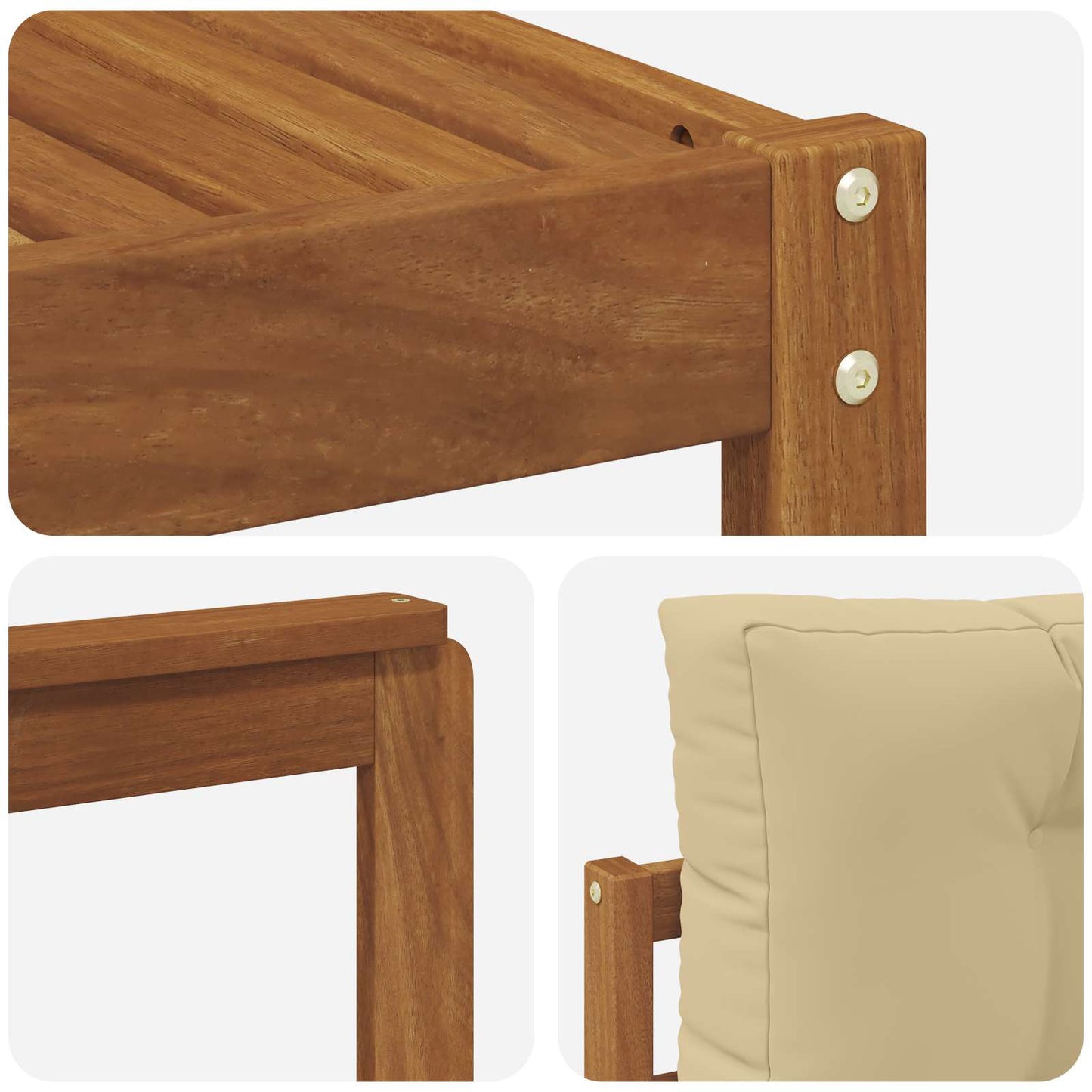 Set di divani da esterno con cuscino 7 pcs Naturale e Beige | homemem39