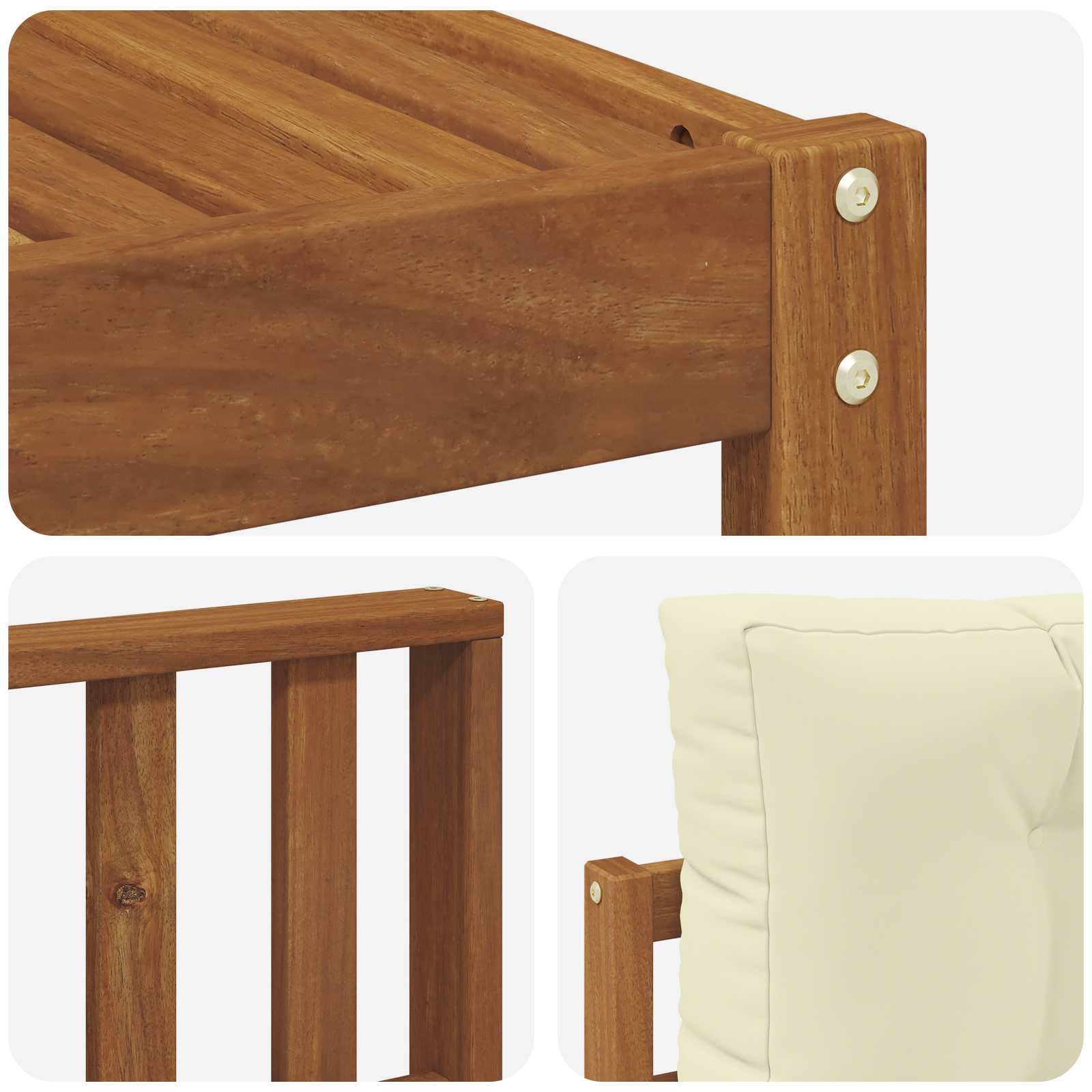Set di divani da esterno con cuscino 7 pcs Naturale e Crema | homemem39