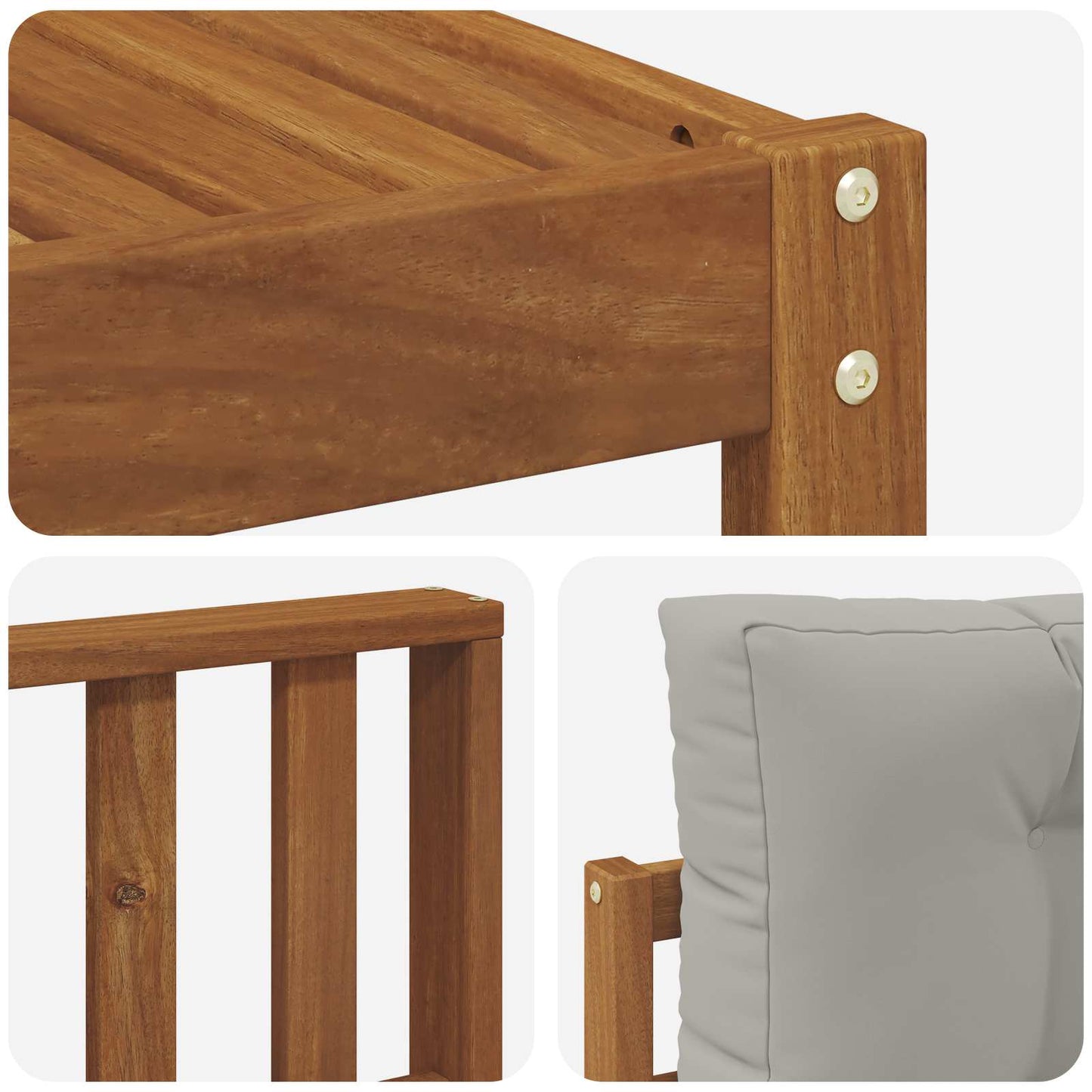 Set di divani da esterno 7 pcs Grigio Naturale e Chiaro | homemem39