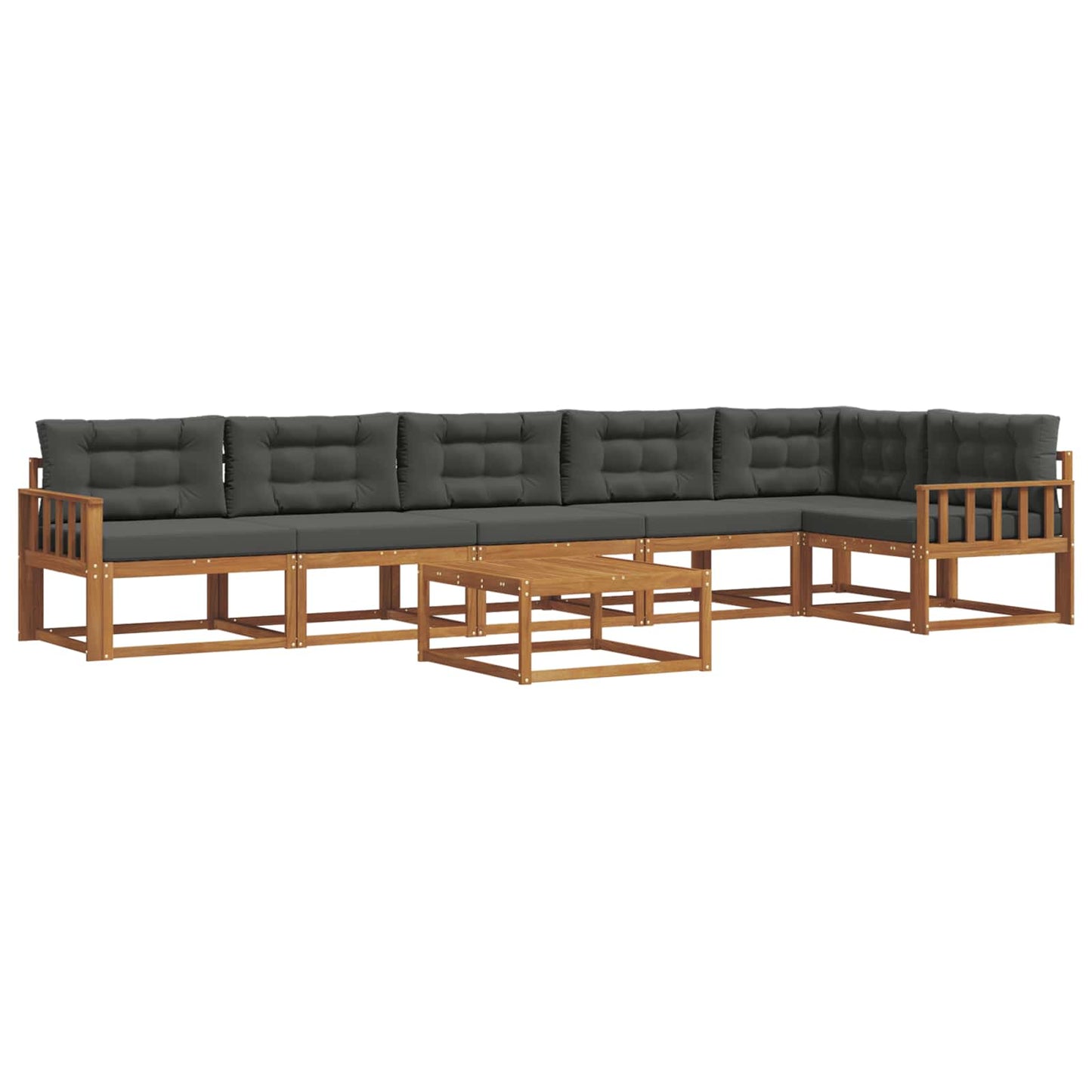 Set di divani da esterno con cuscino 7 pcs Naturale e Antracite | homemem39