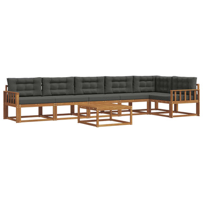 Set di divani da esterno con cuscino 7 pcs Naturale e Antracite | homemem39