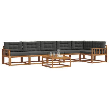 Set di divani da esterno con cuscino 7 pcs Naturale e Antracite | homemem39