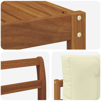 Set di divani da esterno con cuscino 7 pcs Naturale e Crema | homemem39