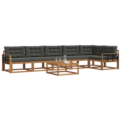 Set di divani da esterno con cuscino 7 pcs Naturale e Antracite | homemem39