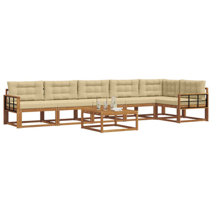 Set di divani da esterno con cuscino 7 pcs Naturale e Beige | homemem39
