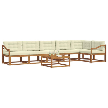 Set di divani da esterno con cuscino 7 pcs Naturale e Crema | homemem39