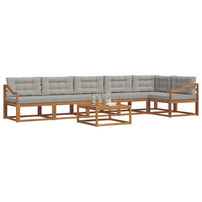 Set di divani da esterno 7 pcs Grigio Naturale e Chiaro | homemem39