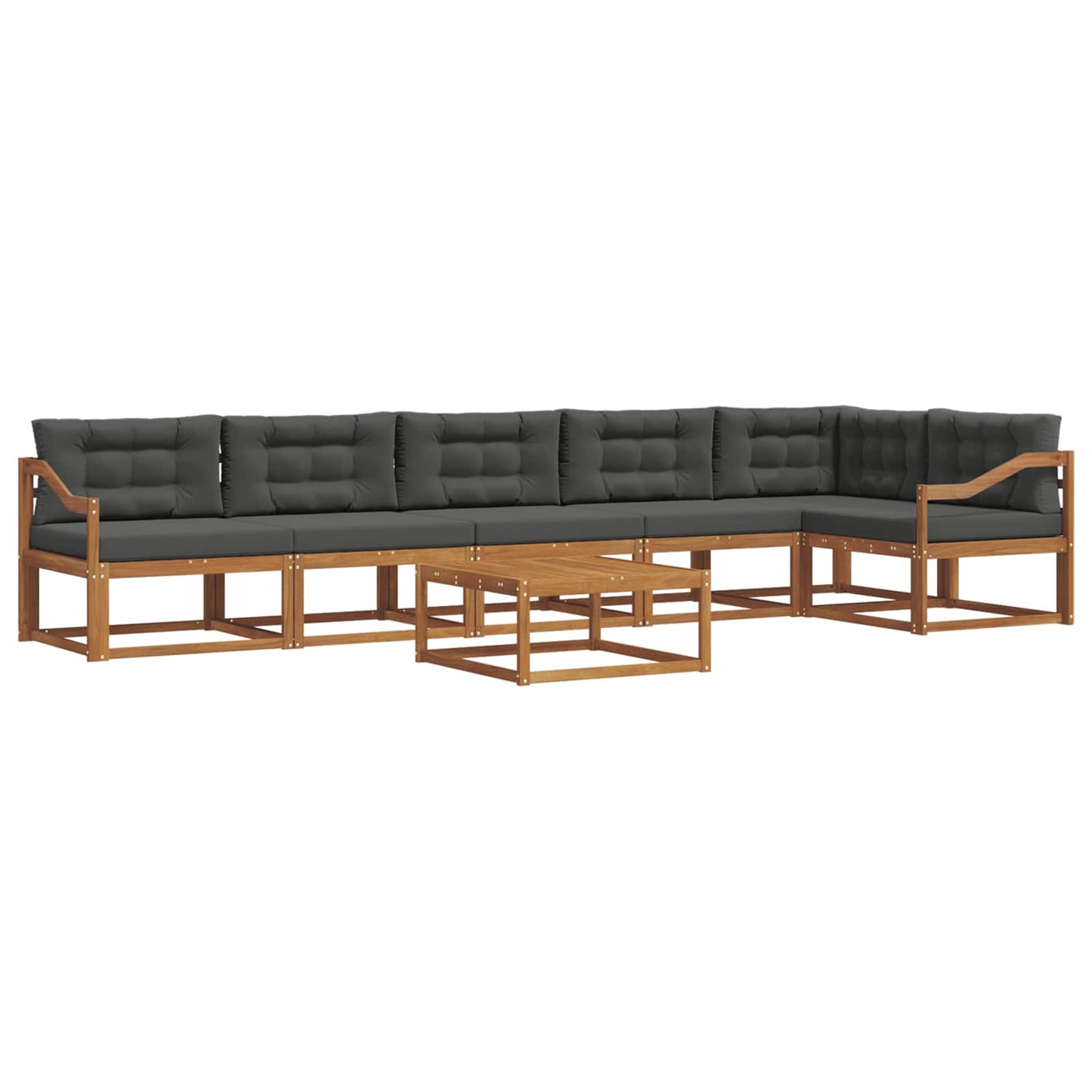 Set di divani da esterno con cuscino 7 pcs Naturale e Antracite | homemem39