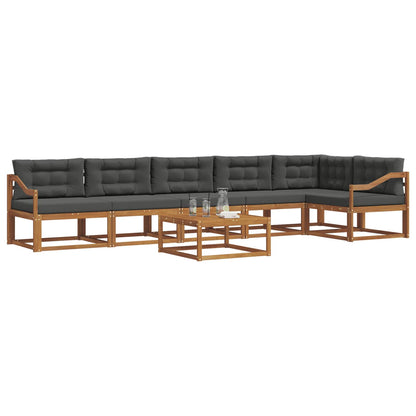 Set di divani da esterno con cuscino 7 pcs Naturale e Antracite | homemem39