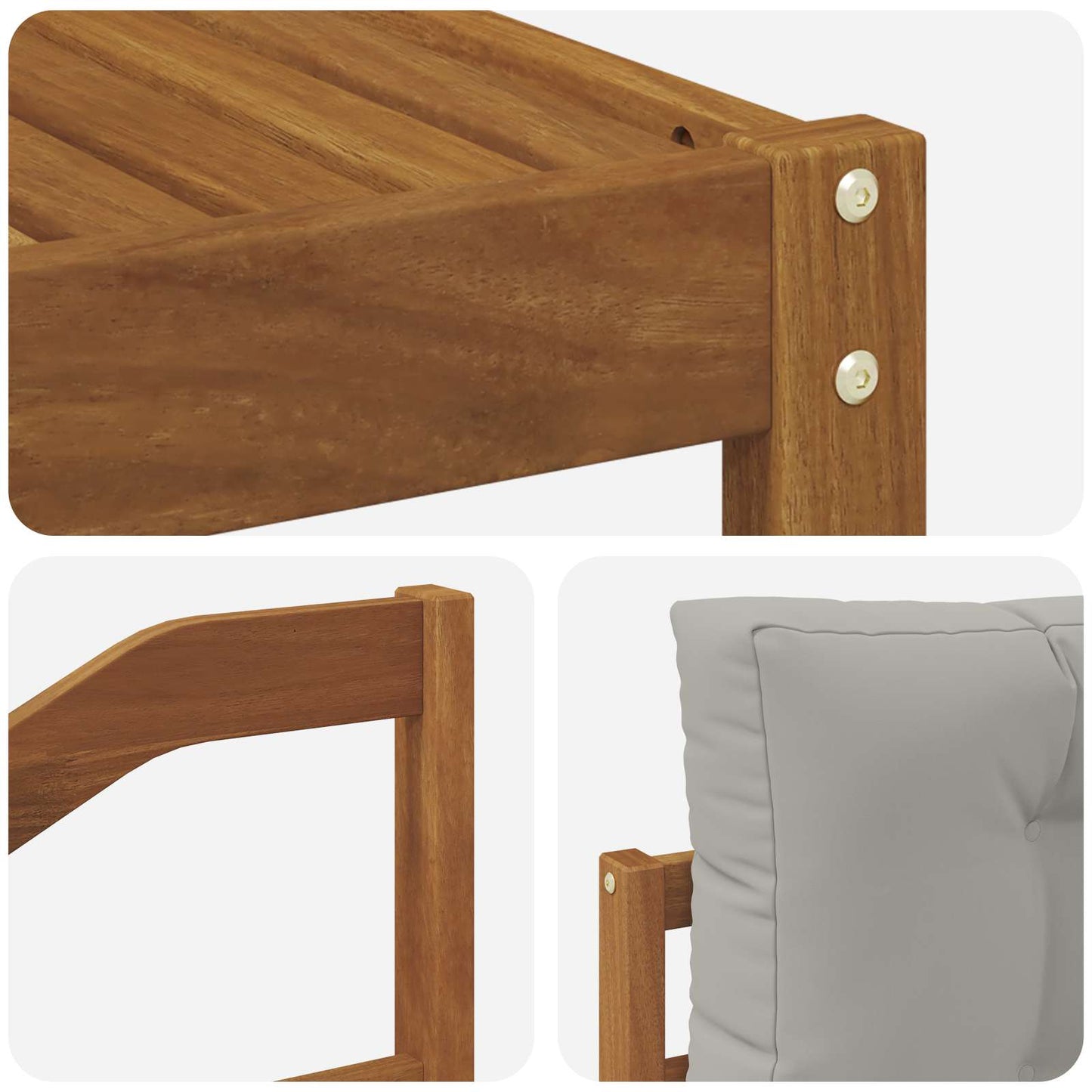 Set di divani da esterno 6 pcs Naturale e Grigio Chiaro | homemem39