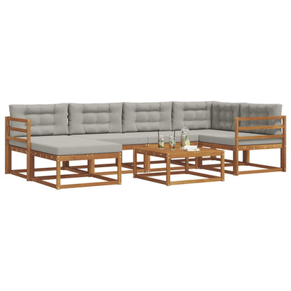 Set di divani da esterno 7 pcs Grigio Naturale e Chiaro | homemem39