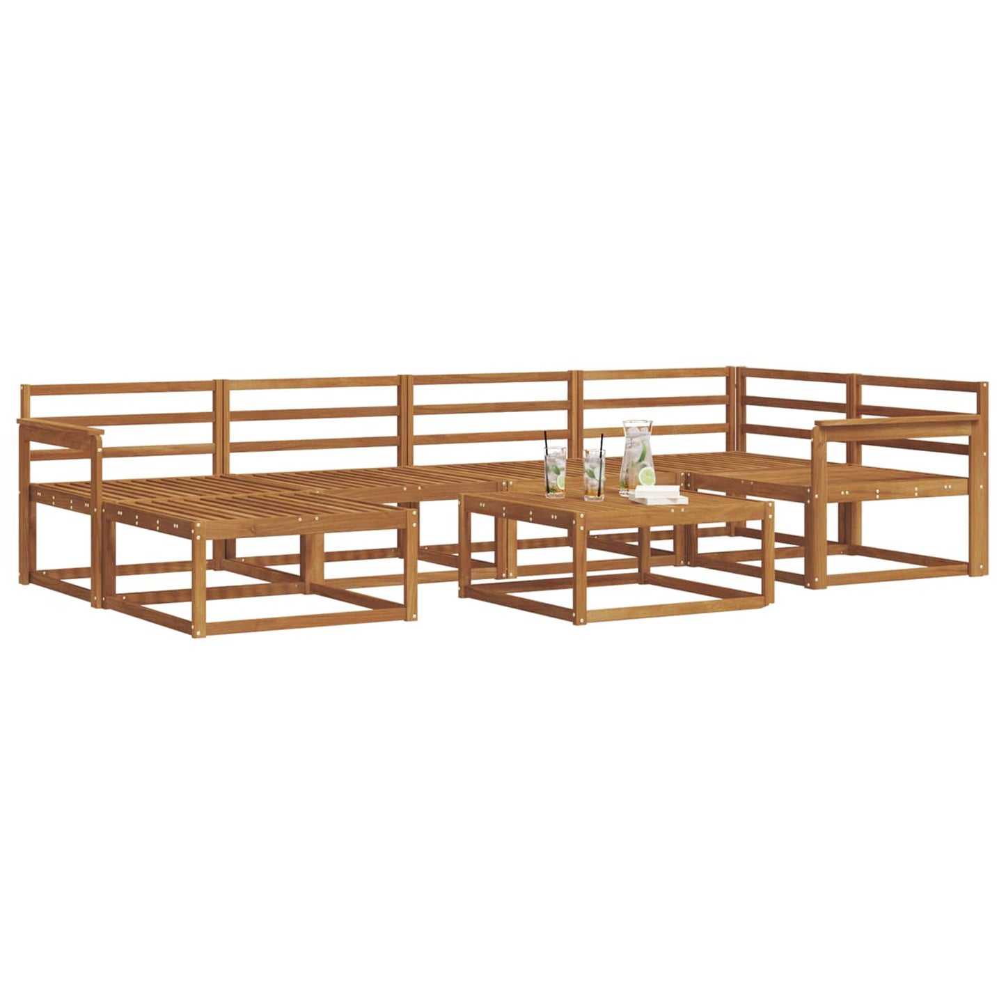 Set di divani da esterno 7 pcs Naturale | homemem39