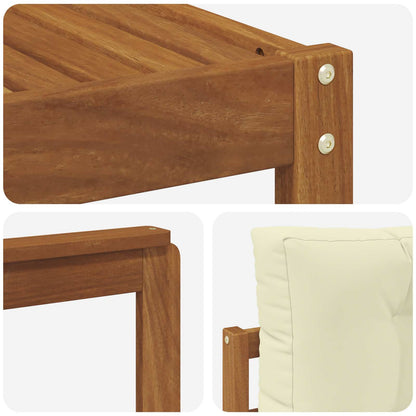 Set di divani da esterno con cuscino 7 pcs Naturale e Crema | homemem39