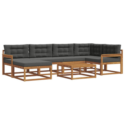 Set di divani da esterno con cuscino 7 pcs Naturale e Antracite | homemem39