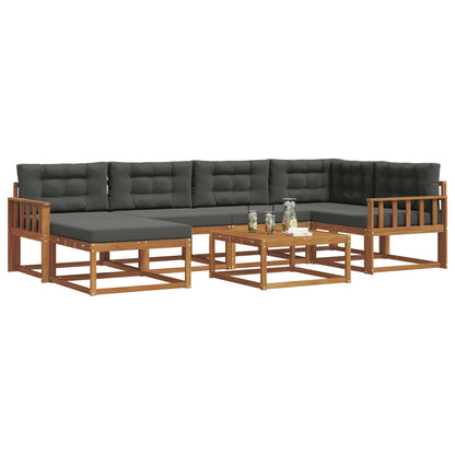 Set di divani da esterno con cuscino 7 pcs Naturale e Antracite | homemem39
